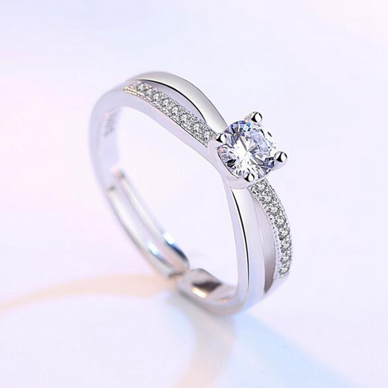 Anillos de plata de ley 925 para mujer, anillo ajustable en forma de  corazón para niña, anillos de plata para mujer, Metal