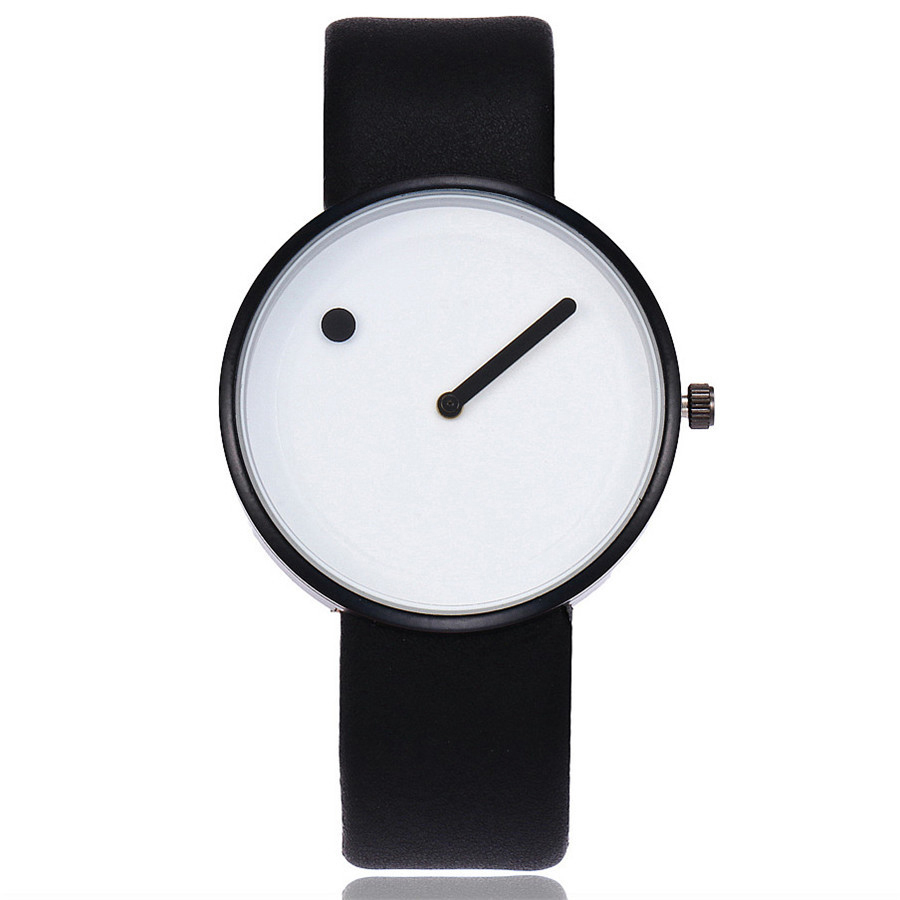 Reloj Unisex Minimalista Punto Raya de Cuarzo y Correa de Blanco y Negra – 24Joyas tienda de de relojes y
